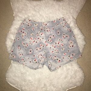 Floral high waisted shorts